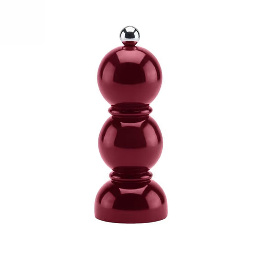 MINI (14cm) Cherry Red Bobbin Salt or Pepper Mill