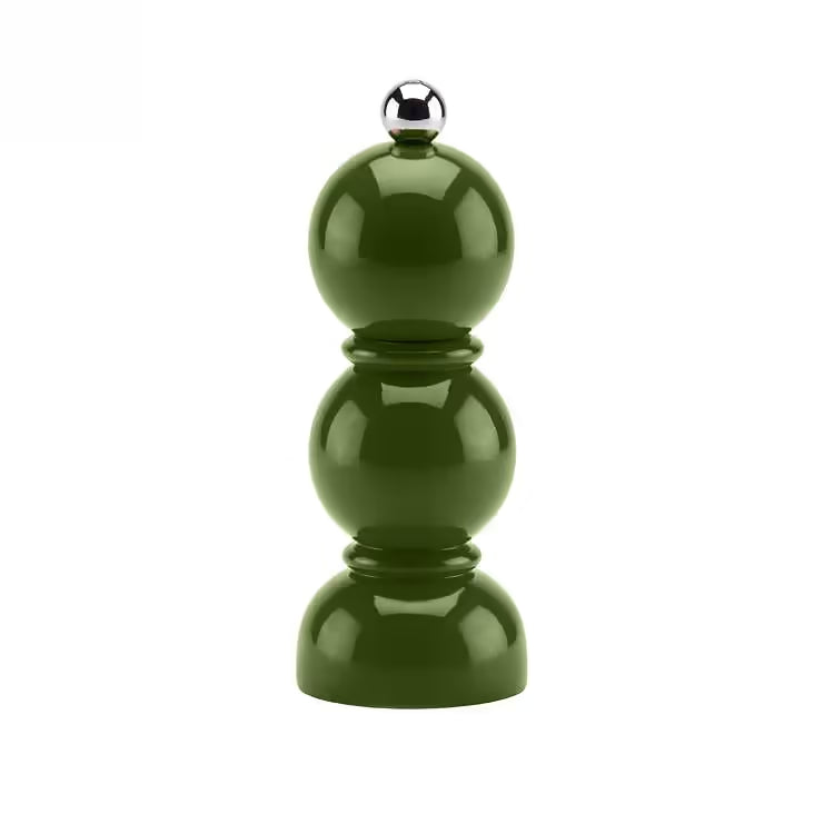 MINI (14cm) Khaki Green Bobbin Salt or Pepper Mill