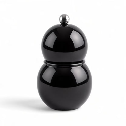 "Chubbie" (12cm) Black Bobbin Salt or Pepper Mill