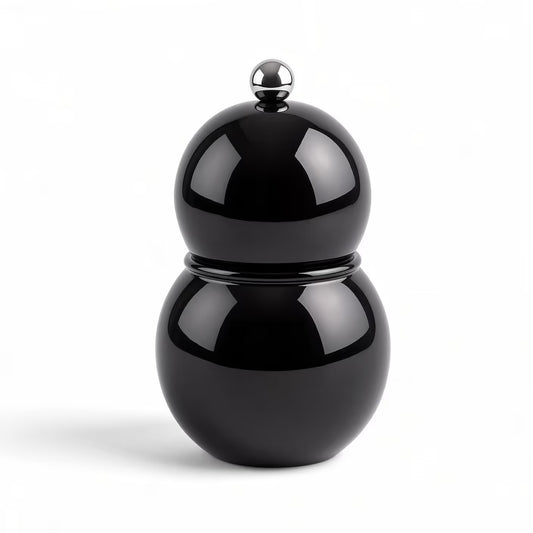 "Chubbie" (12cm) Black Bobbin Salt or Pepper Mill