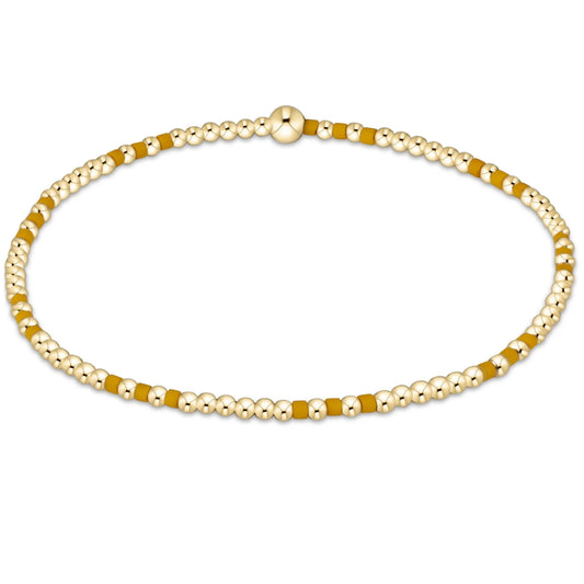 enewton Gameday Hope Joy Pattern 2mm Bead Bracelet in Golden Yellow