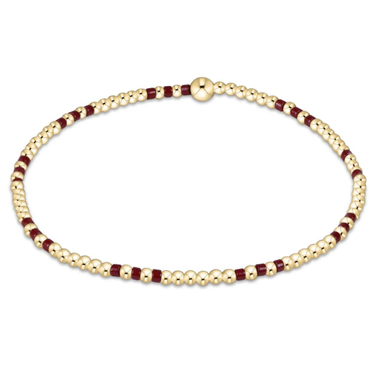 enewton Gameday Hope Joy Pattern 2mm Bead Bracelet in Wine