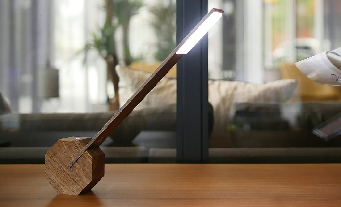 Octagon One Desk Lamp Walnut