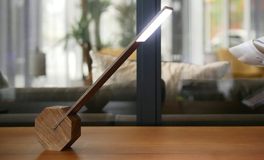 Octagon One Desk Lamp Walnut