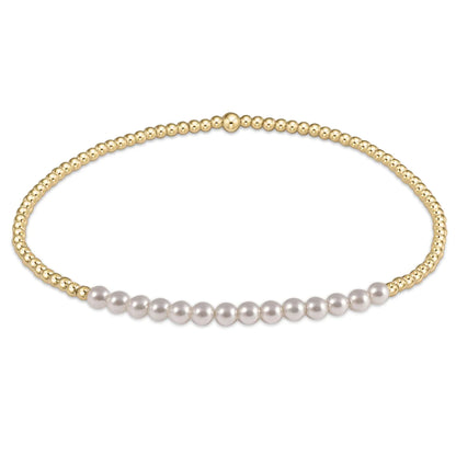 enewton Gold bliss 2mm bead bracelet in pearl