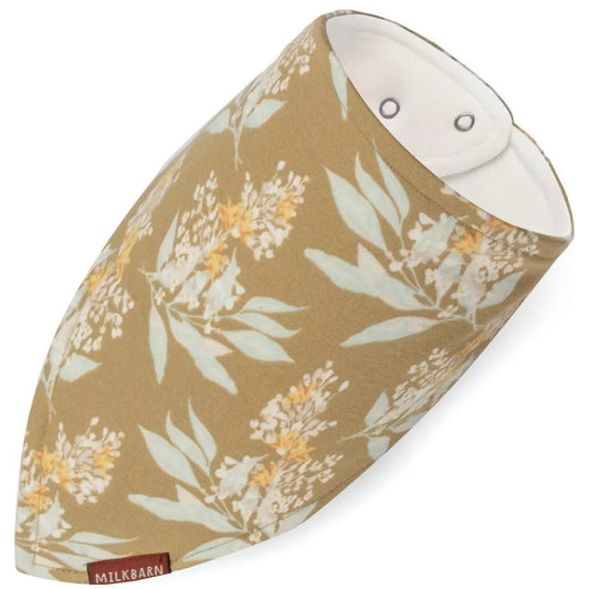Gold Floral Bamboo Kerchief Bib Milkbarn