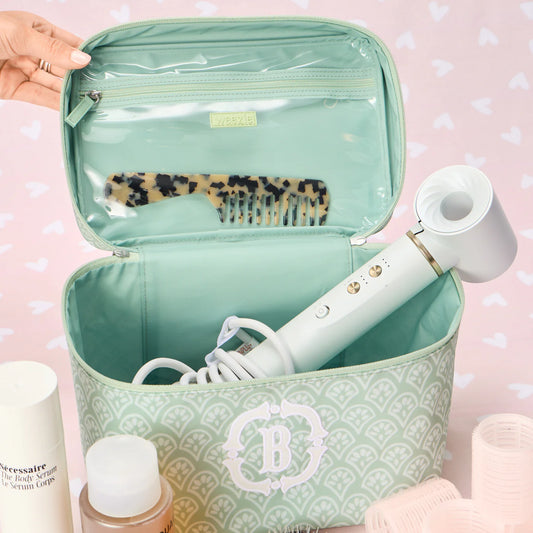Green Block Print Vanity Case