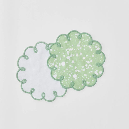 Green Speckled Cocktail Napkins (Set of 4)
