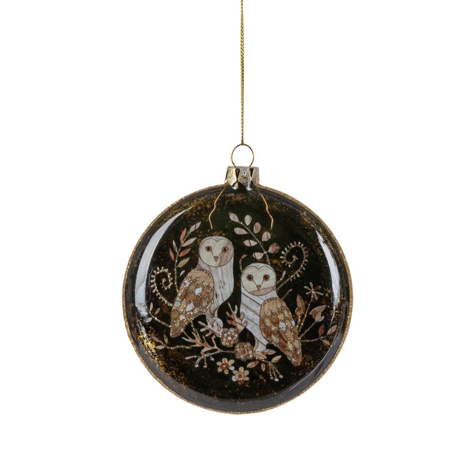 Snow Owl Disc Ornament