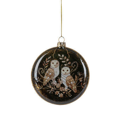 Snow Owl Disc Ornament