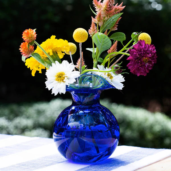 Vietri Hibiscus Glass Cobalt Vase