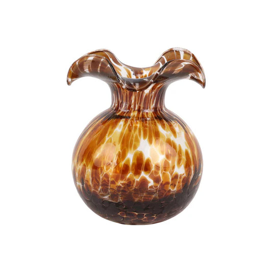 Vietri Hibiscus Bud Vase Brown Tortoiseshell