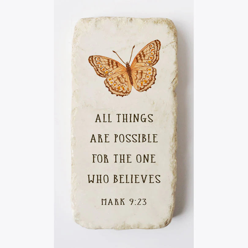 Mark 9:23 Scripture Stone, Twelve Stone Art