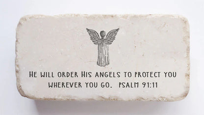 Psalm 91:11 Scripture Stone, Twelve Stone Art