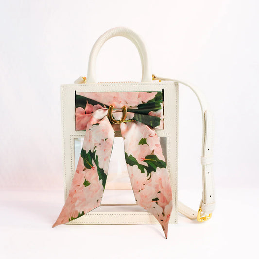Oyster Mini Calista Clear Stadium Bag with Azaleas Twilly
