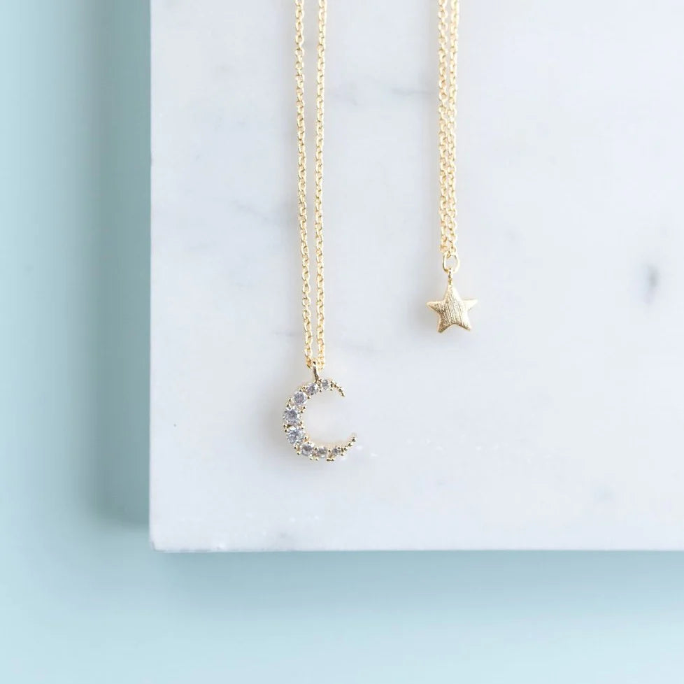 Helmsie Mama & Me Moon & Star Necklace Set