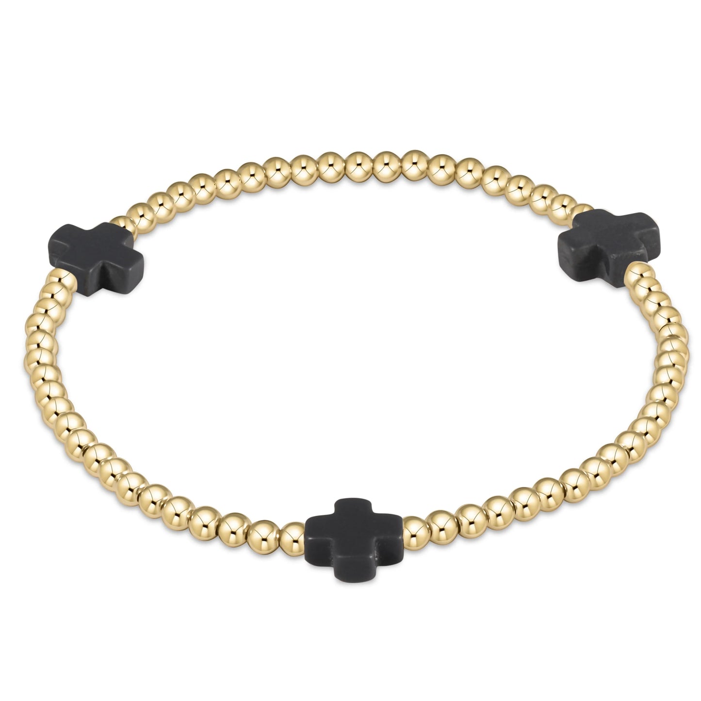 enewton Signature Color Large Cross Gold Pattern 2mm Bead Bracelet