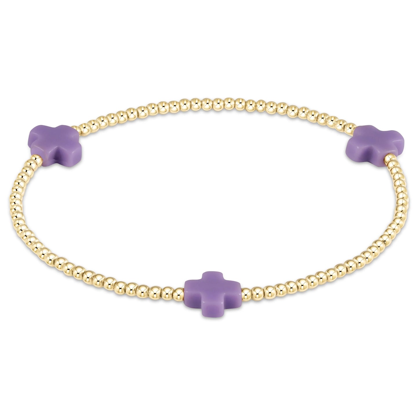 enewton Signature Color Large Cross Gold Pattern 2mm Bead Bracelet