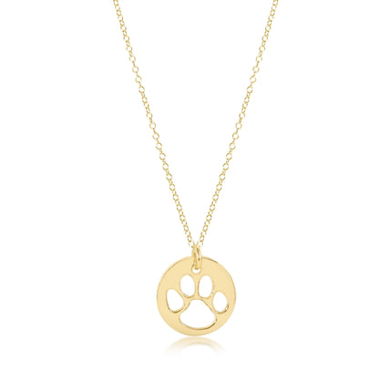 enewton 16" Necklace Gold Paw Print Gold Disc