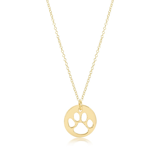 enewton 16" Necklace Gold Paw Print Gold Disc