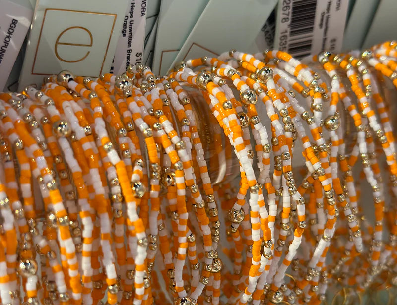 enewton Gameday Beaded Hope Unwritten Bracelet Orange & White