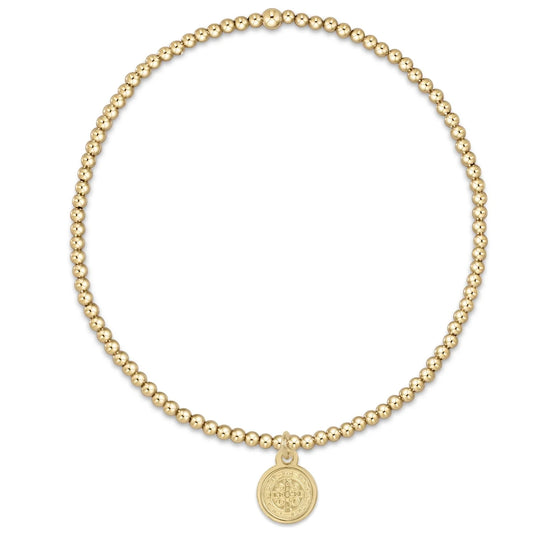 enewton Classic Gold 3mm Bead Bracelet in Blessing Gold Disc