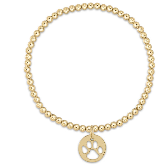 enewton EXTENDS Classic Gold 3mm Bracelet Paw Print Gold Disc