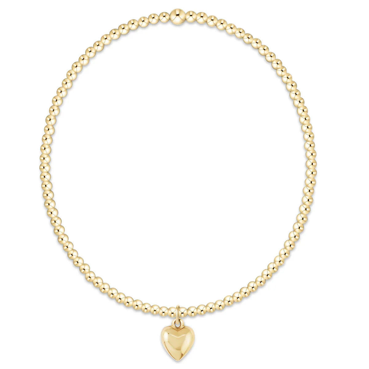 enewton Classic Gold 2mm Bracelet Love Plush Small Gold Charm
