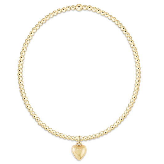 enewton Classic Gold 2mm Bracelet Love Plush Small Gold Charm