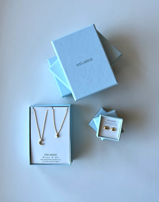 Helmsie Mama & Me Moon & Star Necklace Set