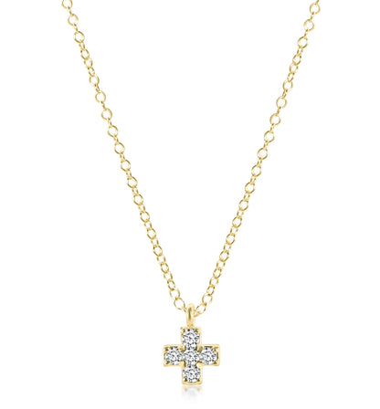 enewton 14kt Gold and Diamond Signature Cross Necklace