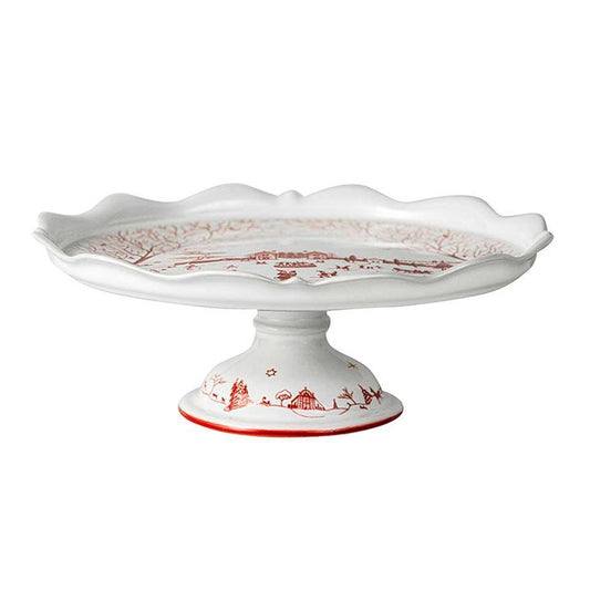 Juliska Country Estate Winter Frolic Ruby Cake Plate Stand