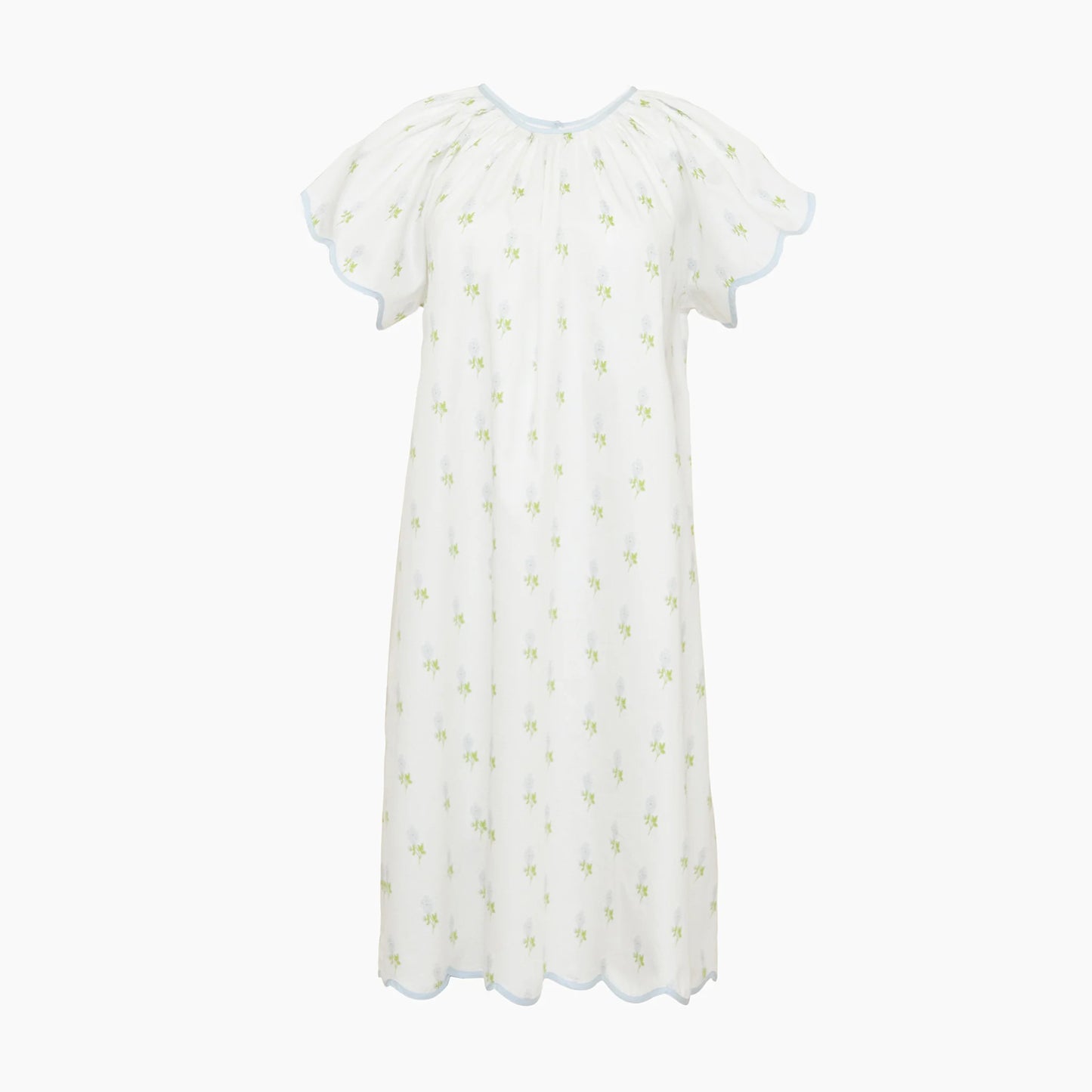 Lenora Vandy Scalloped Nightgown - Blue
