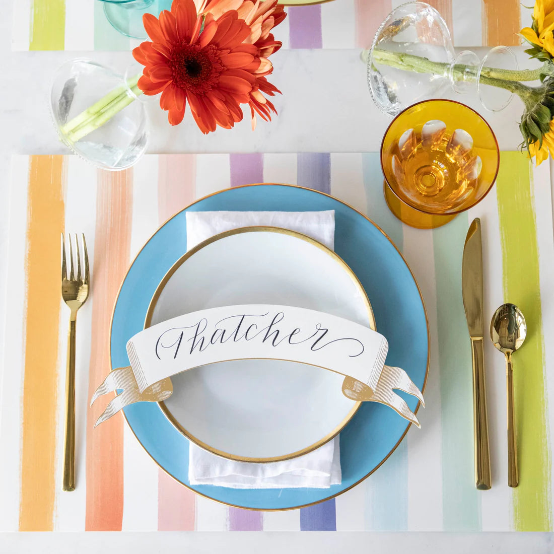 Classic Gold Banner Table Accent