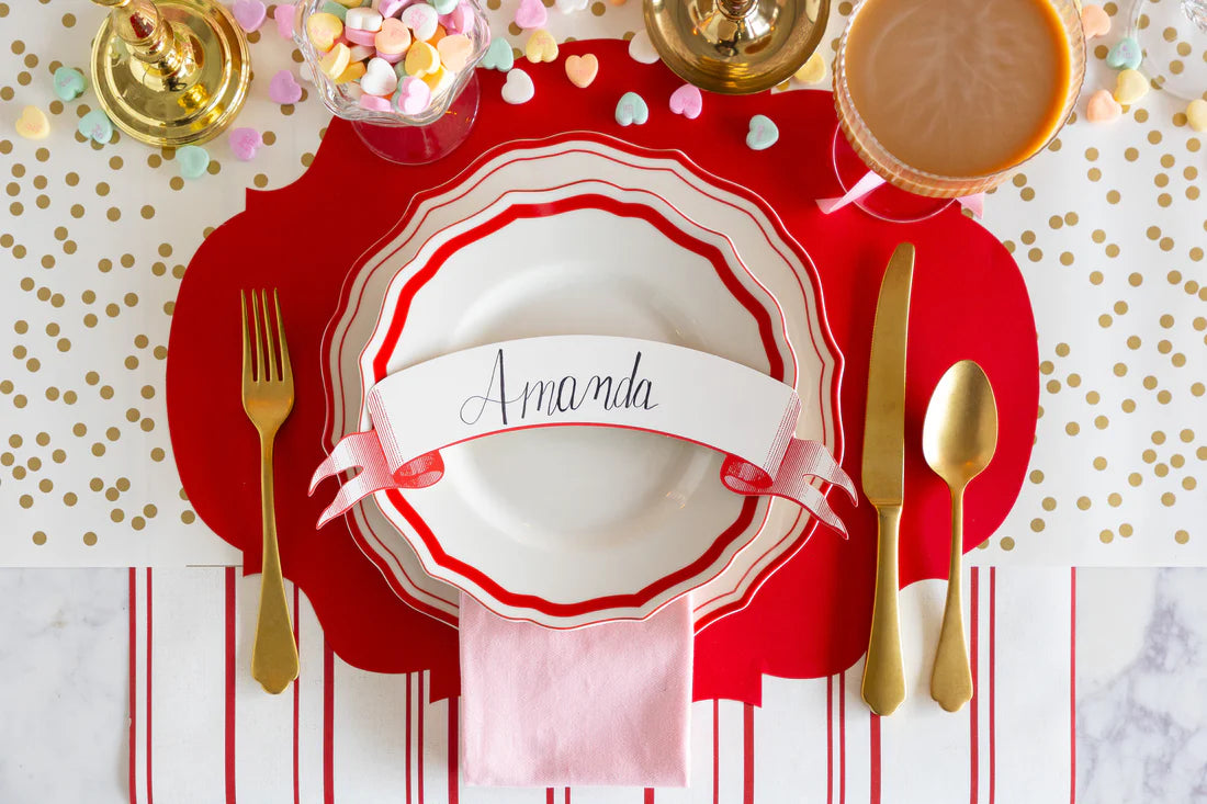 Die Cut Red French Frame Placemats, Pack of 12