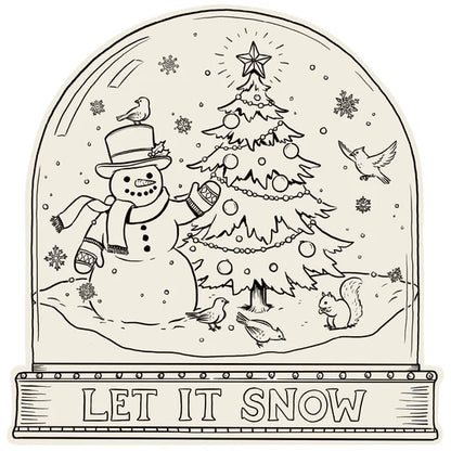 Die-cut Snow Globe Coloring Placemats