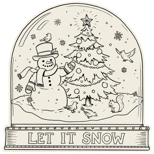 Die-cut Snow Globe Coloring Placemats