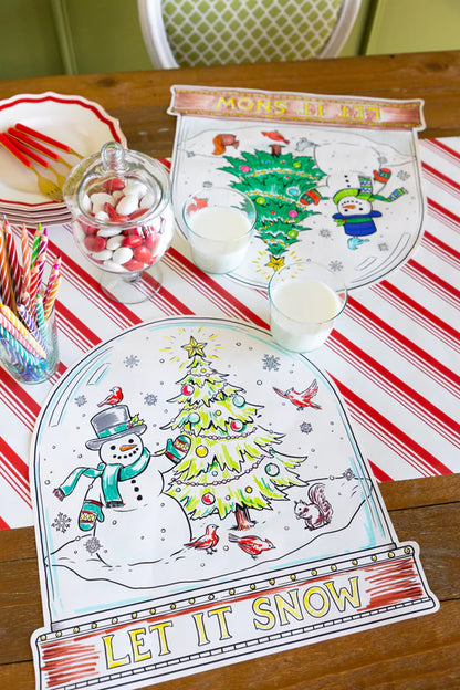 Die-cut Snow Globe Coloring Placemats