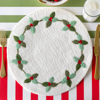 Felt Mistletoe Berry Placemats (Set of 6)