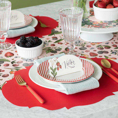 Die Cut Red French Frame Placemats, Pack of 12