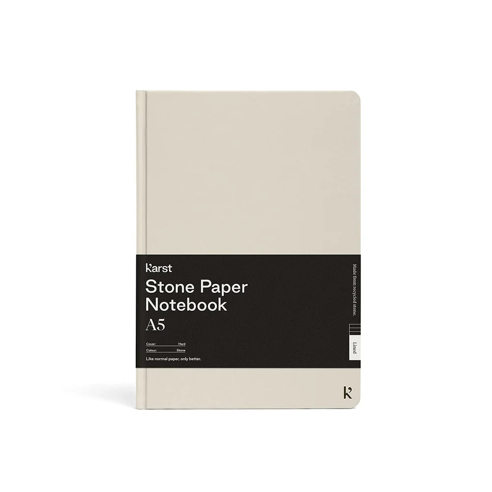 Stone Beige A5 Lined Hardcover Stone Paper Notebook