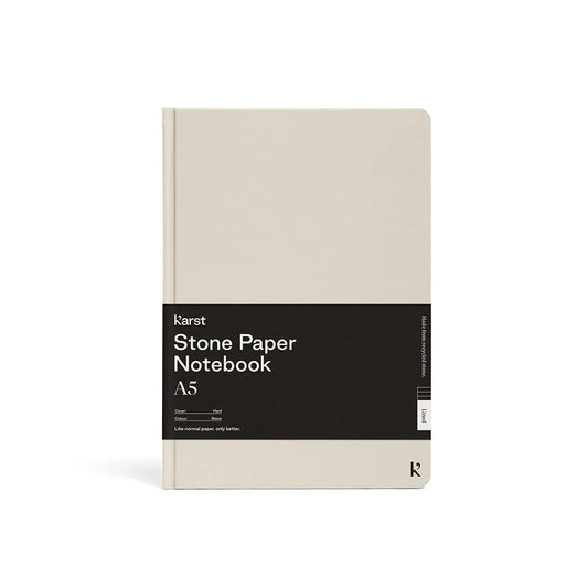 Stone Beige A5 Lined Hardcover Stone Paper Notebook