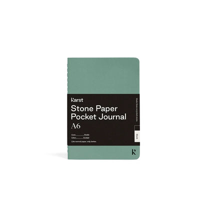 Eucalyptus Green A6 Unlined Stone Paper Pocket Journal