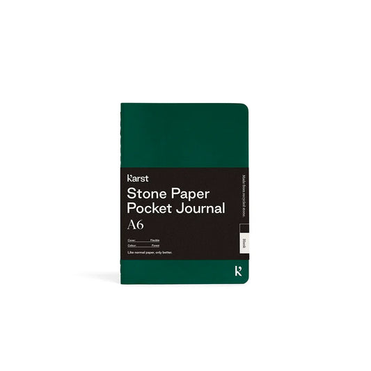 Forest Green A6 Unlined Stone Paper Pocket Journal