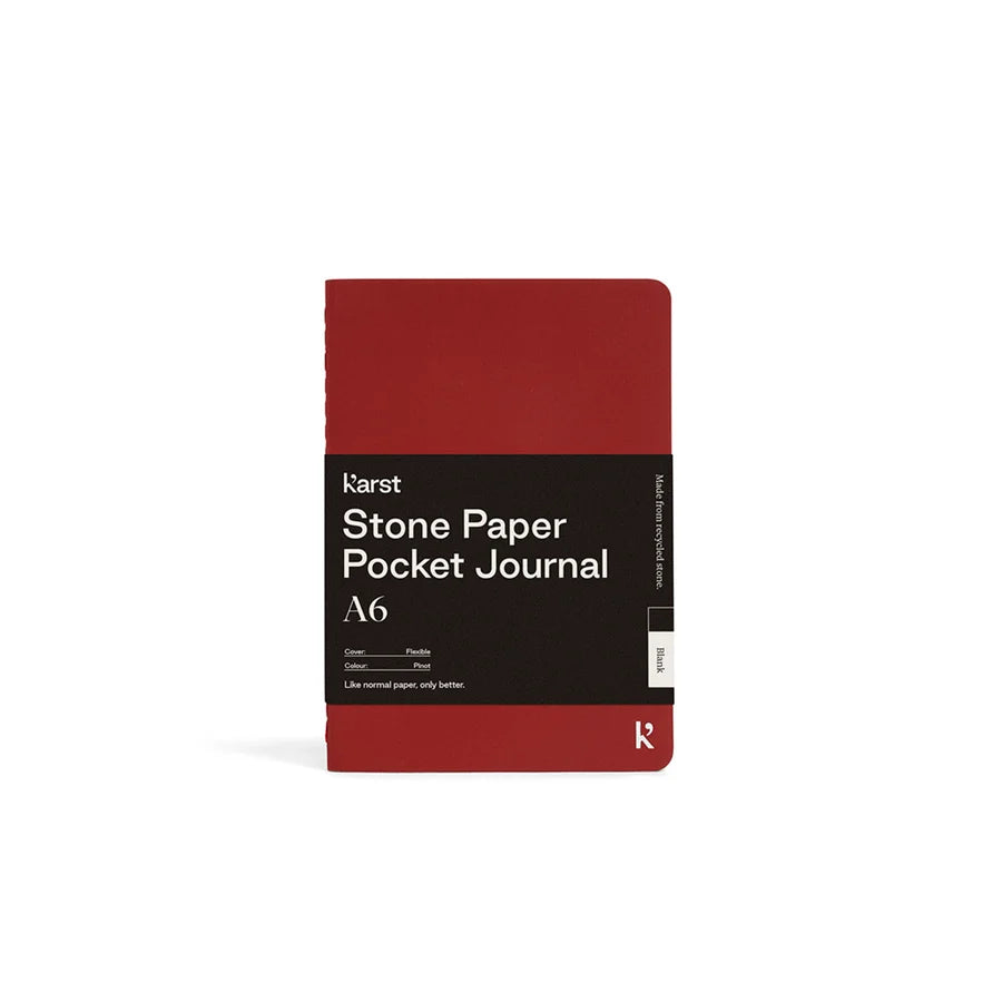 Pinot Red A6 Unlined Stone Paper Pocket Journal
