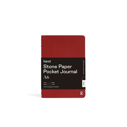 Pinot Red A6 Unlined Stone Paper Pocket Journal