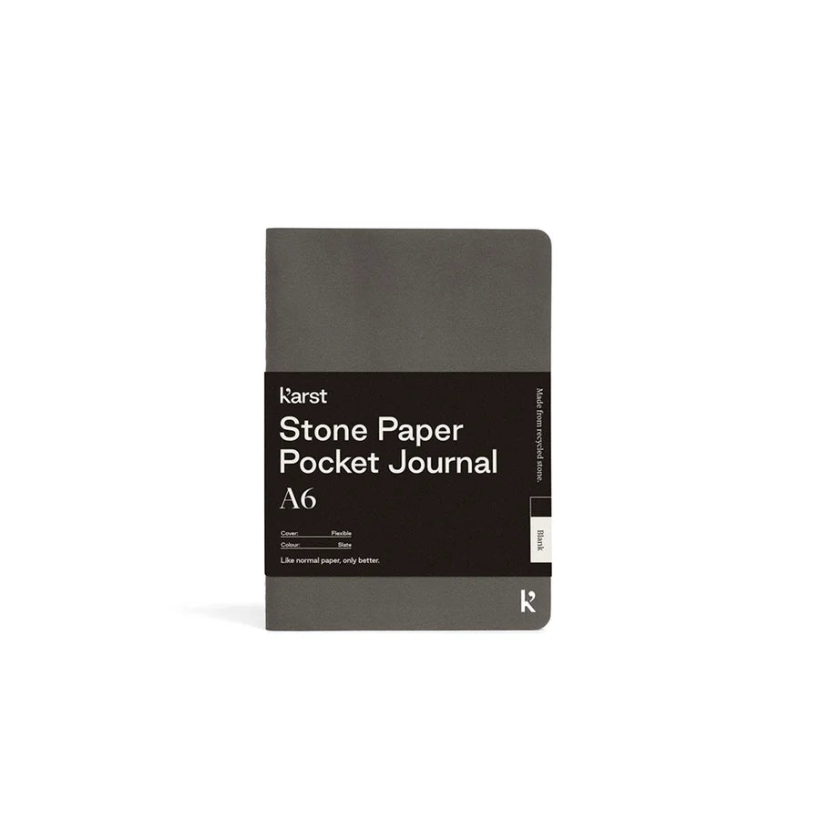 Slate Grey A6 Unlined Stone Paper Pocket Journal