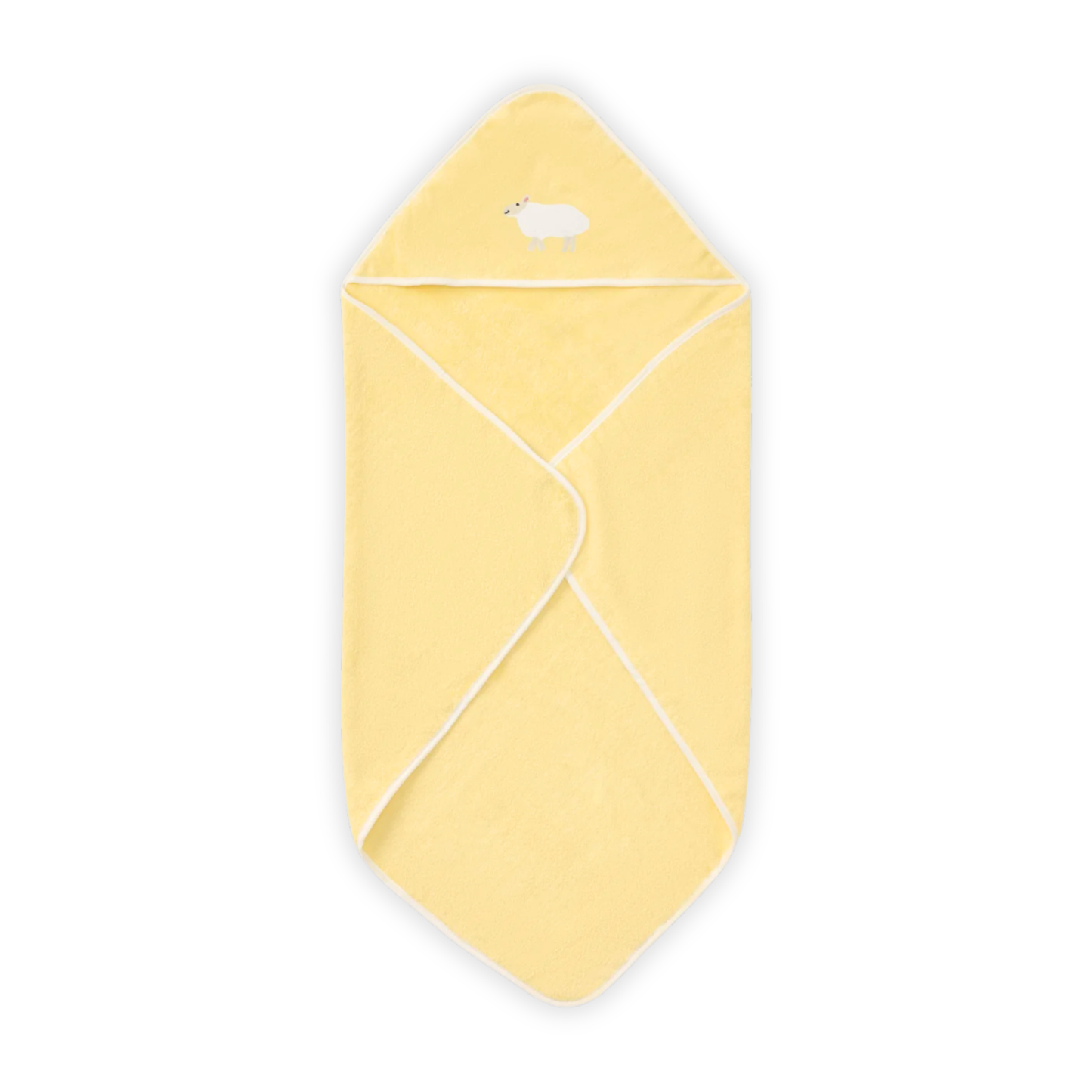 Lamb Baby Hooded Towel in Buttercup