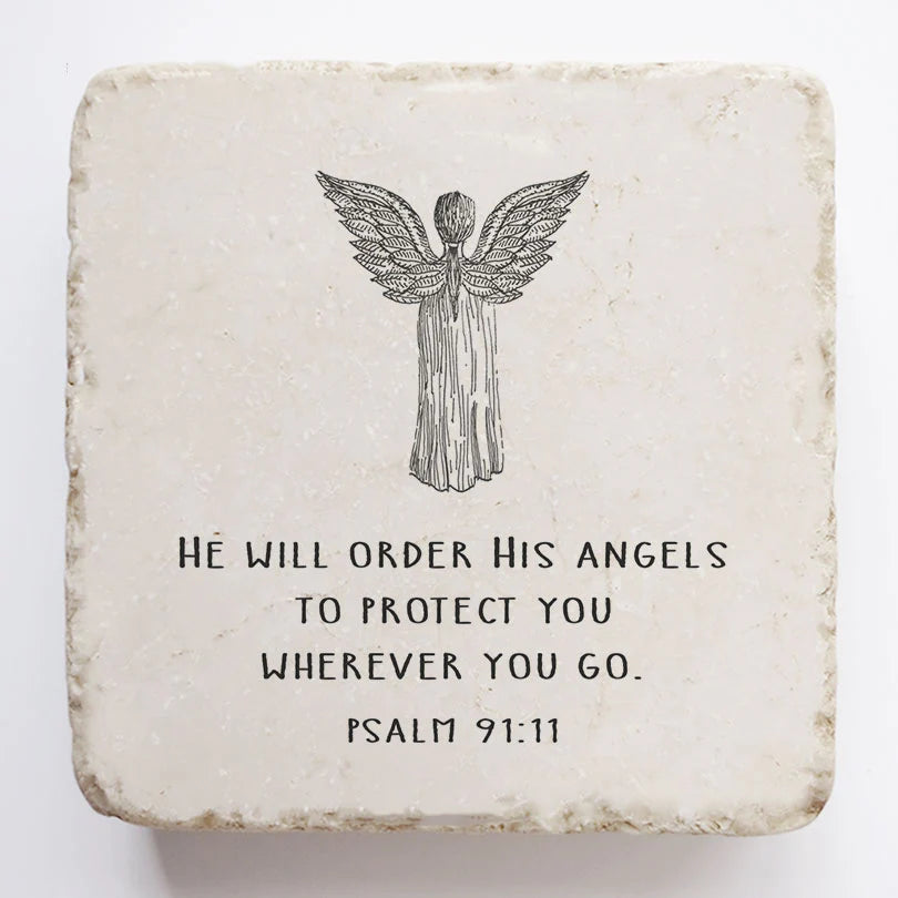 Psalm 91:11 Scripture Stone, Twelve Stone Art