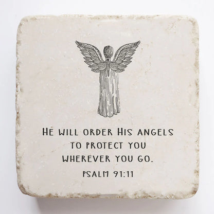 Psalm 91:11 Scripture Stone, Twelve Stone Art